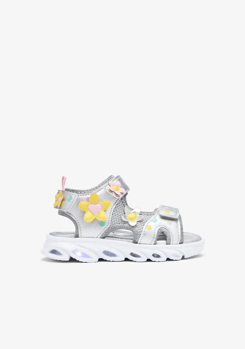 Conguitos Silver Light-Up Sandals for Girls Silver COSH 260017