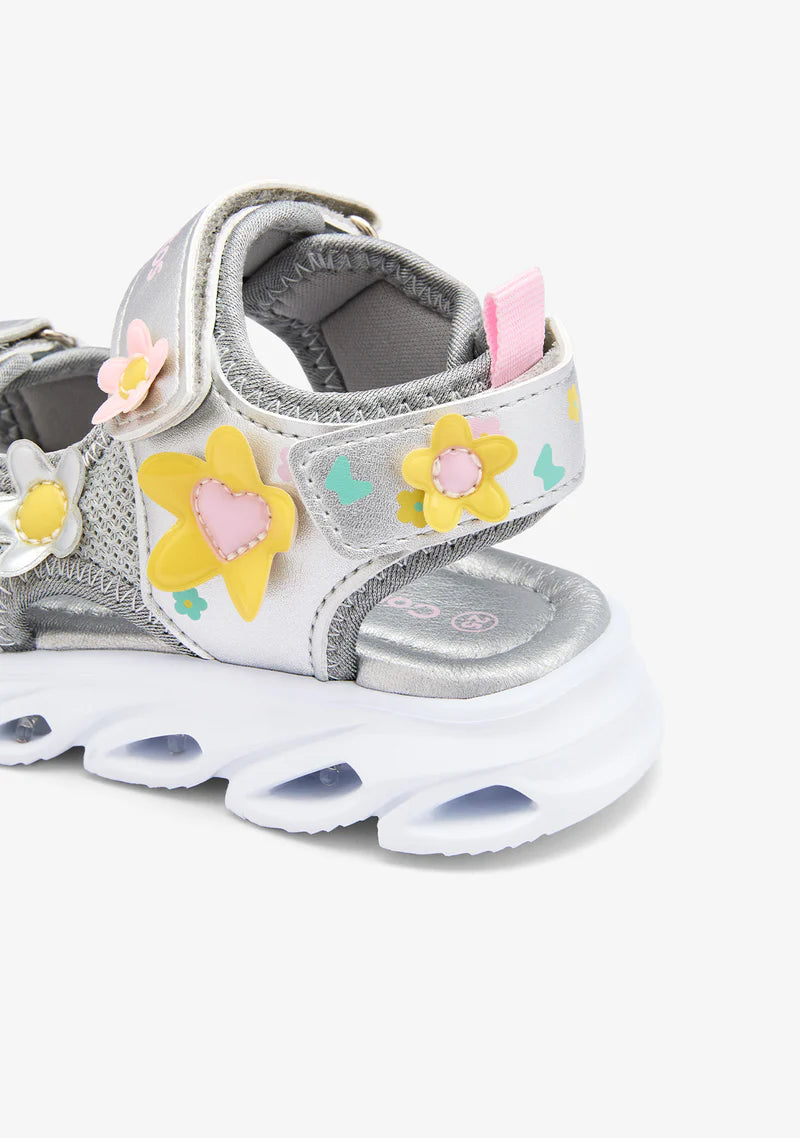 Conguitos Silver Light-Up Sandals for Girls Silver COSH 260017