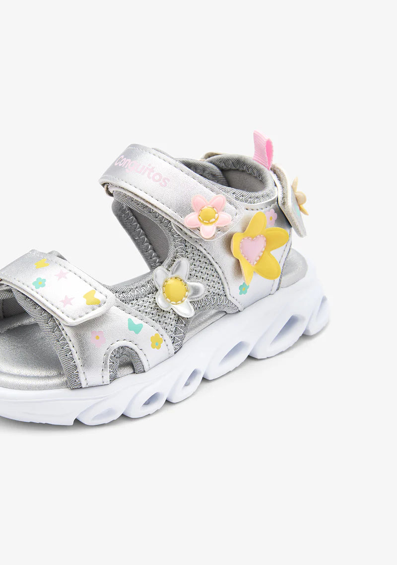 Conguitos Silver Light-Up Sandals for Girls Silver COSH 260017