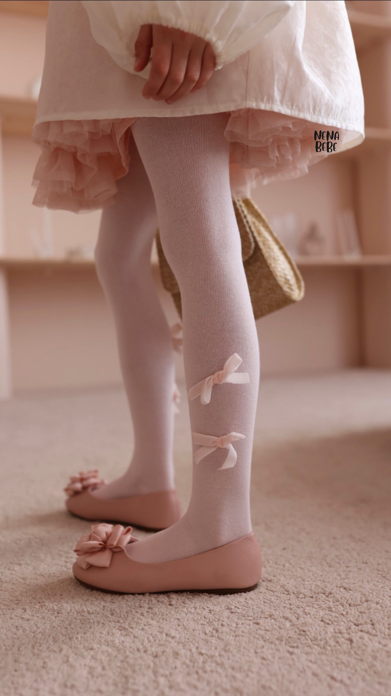 Cotton Kids Socks with Double Bow - Six Color Options