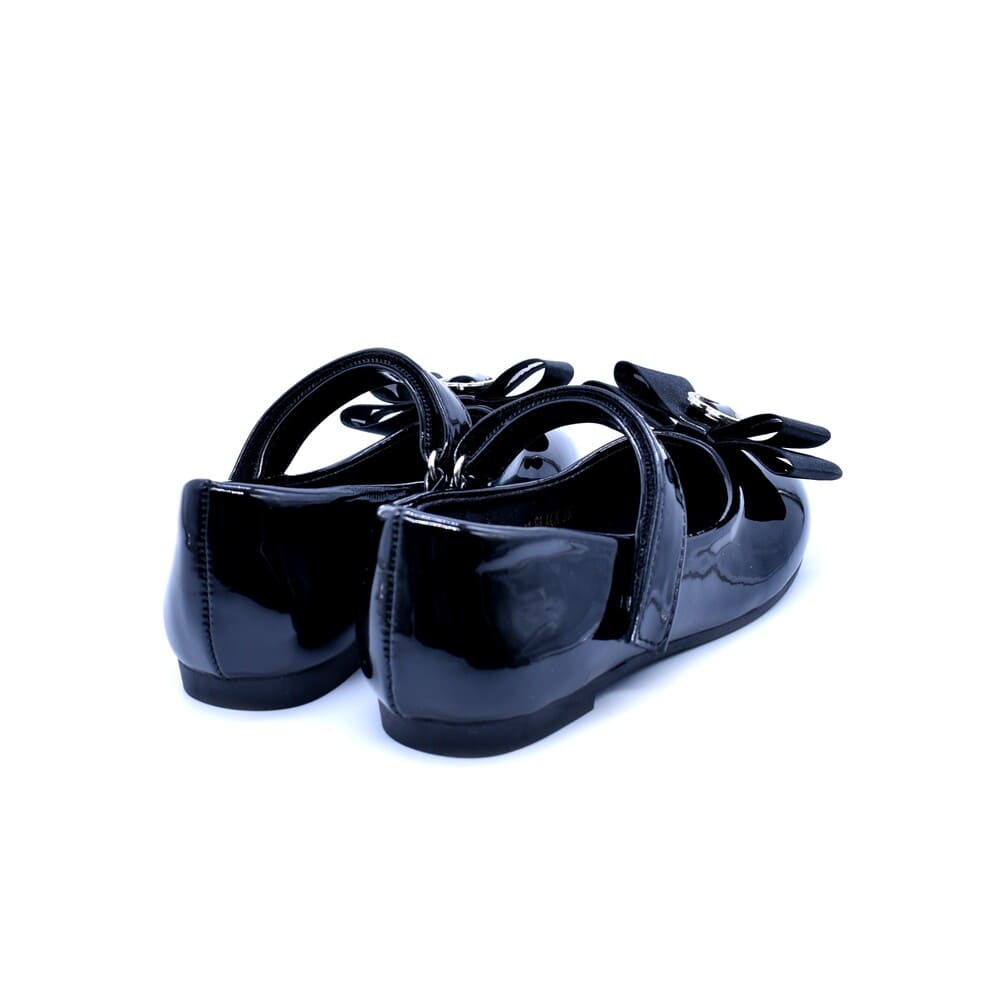 Fenecia Girls' Ballerina Shoes Black Patent 46041-01