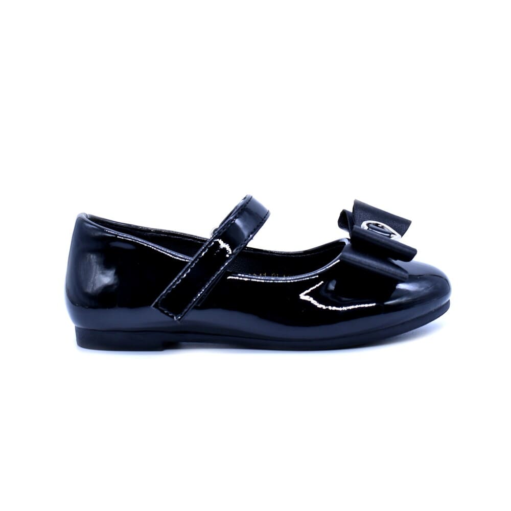 Fenecia Girls' Ballerina Shoes Black Patent 46041-01