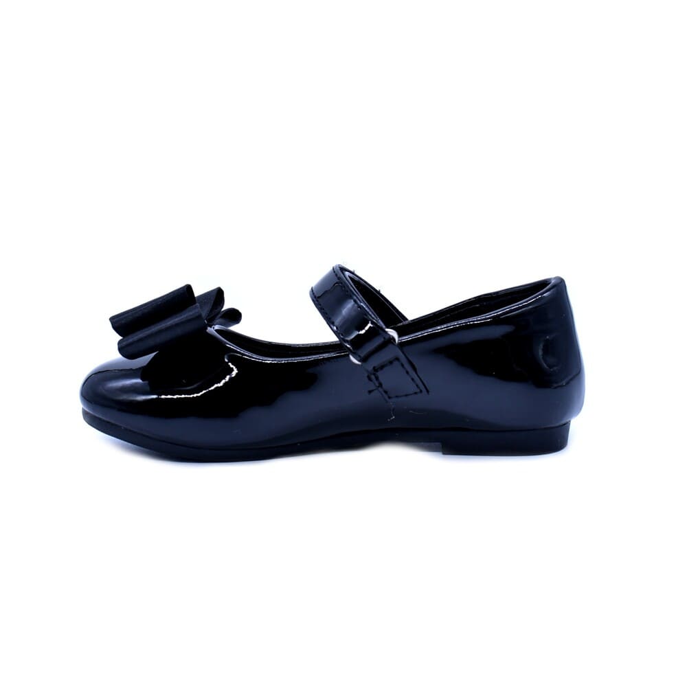 Fenecia Girls' Ballerina Shoes Black Patent 46041-01