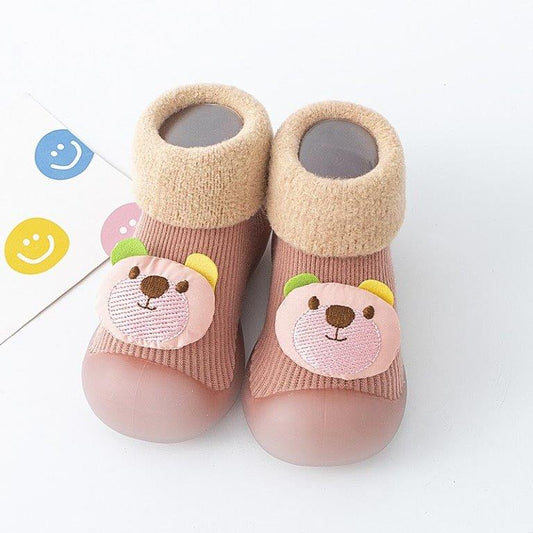 Childrenland Kids Bear Slipper Socks with Flexible Non-Slip Rubber Sole