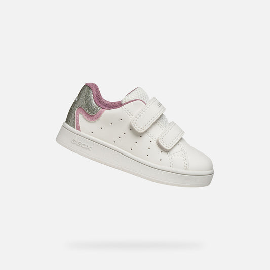 Geox Eclyper Baby Girls' White Rose Strap Sneakers - Stylish, Comfortable, Glamorous
