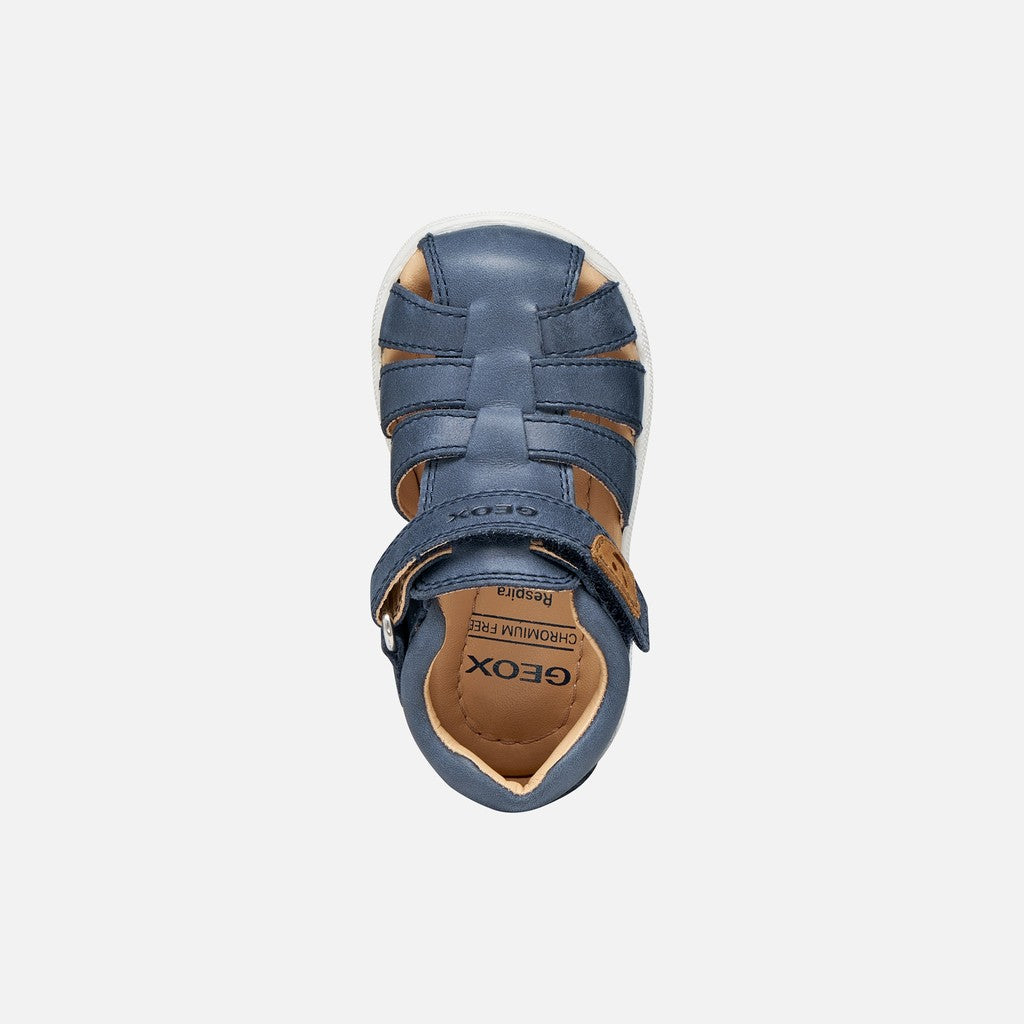 Geox First Steps Leather Navy  Boy Sandals B254VA