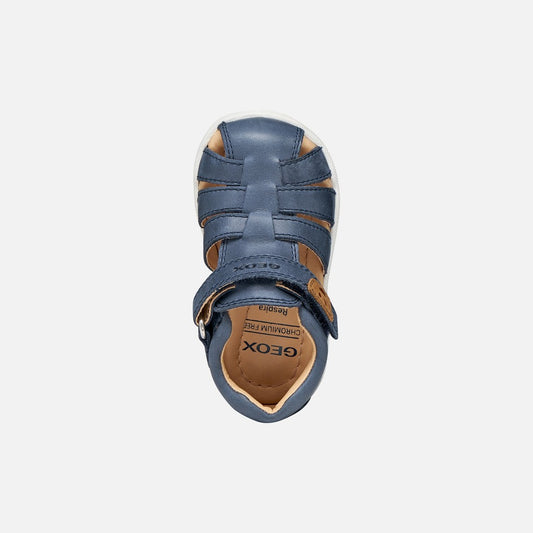 Geox First Steps Leather Navy  Boy Sandals B254VA