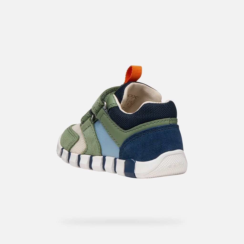 Geox Baby Boy First Steps Sneakers Olive Green Navy B3555D