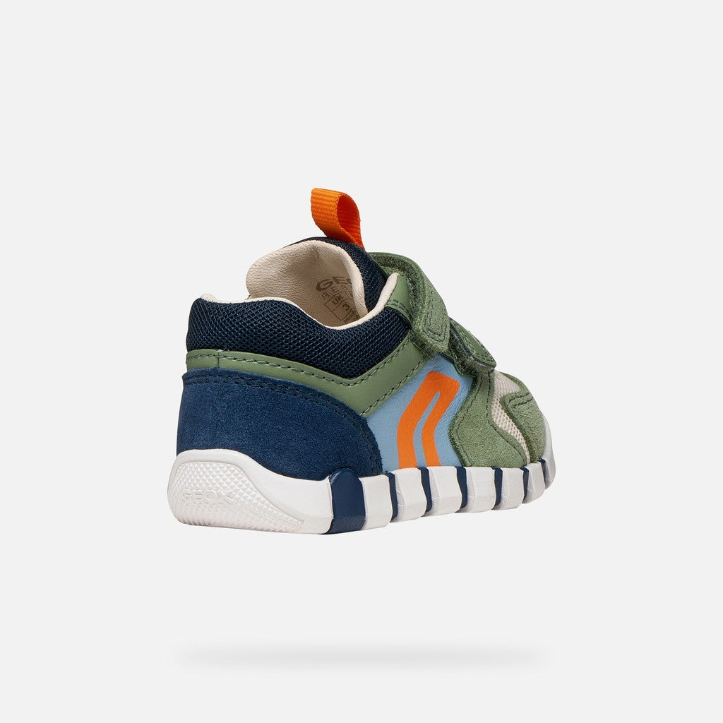 Geox Baby Boy First Steps Sneakers Olive Green Navy B3555D