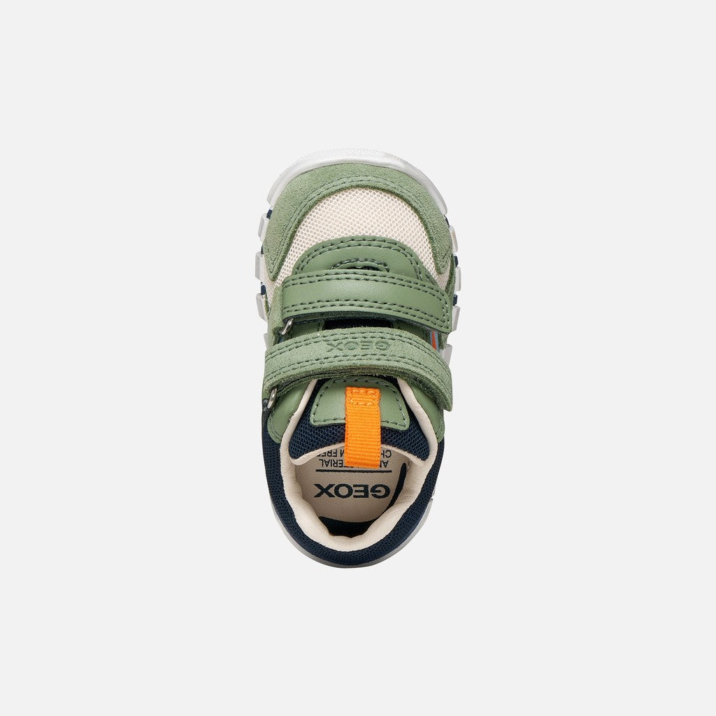 Geox Baby Boy First Steps Sneakers Olive Green Navy B3555D