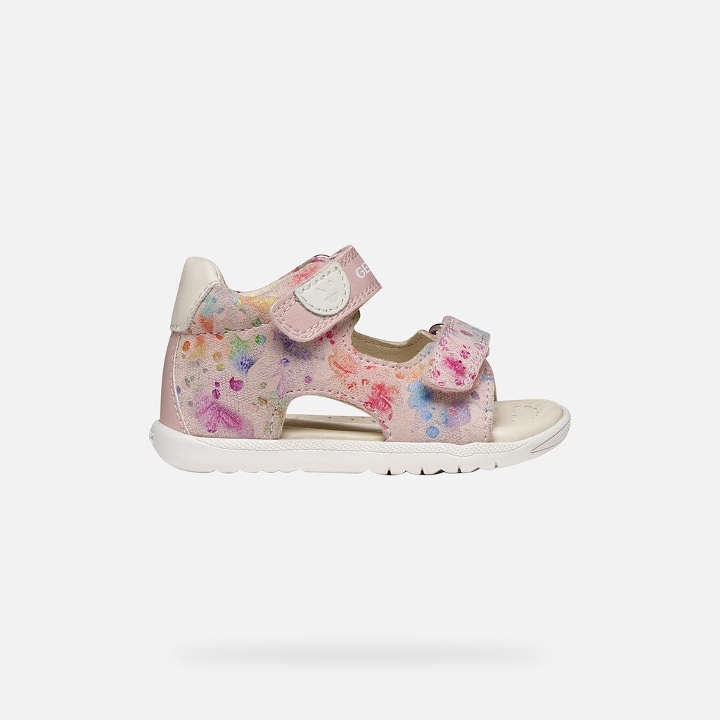 Geox Light Rose Multicolor Baby Girl First Steps Sandals B254WA