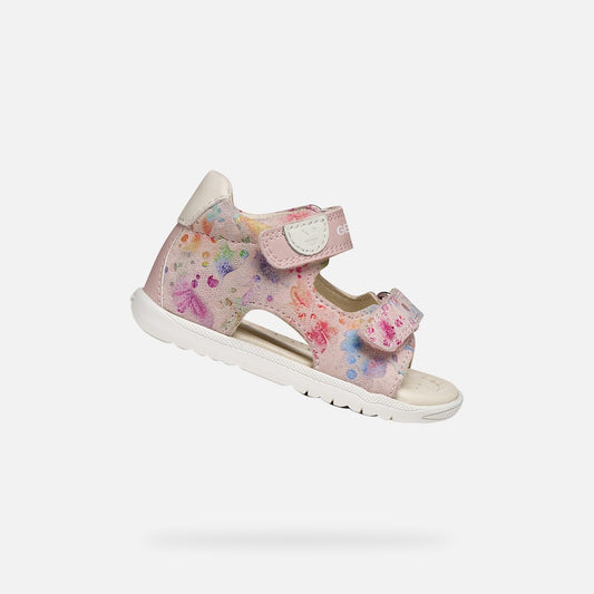 Geox Light Rose Multicolor Baby Girl First Steps Sandals B254WA