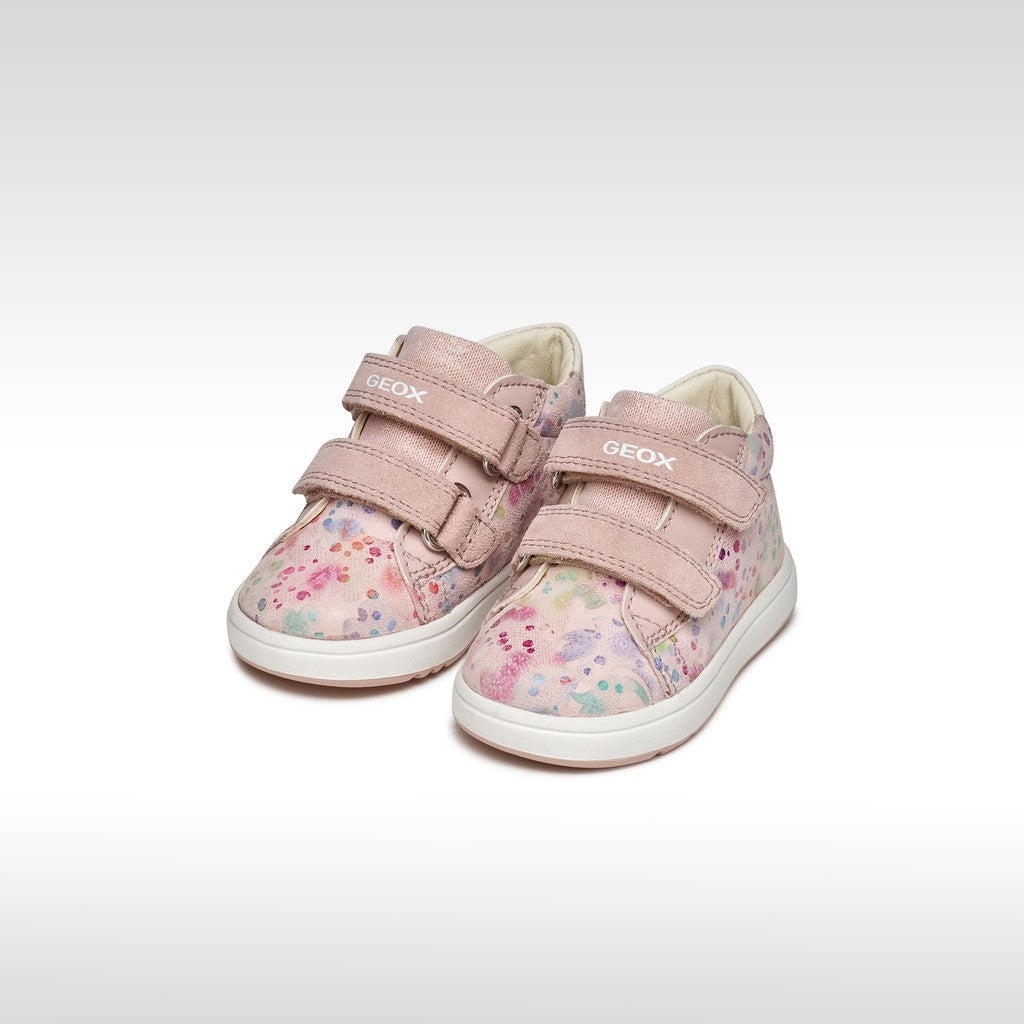 Geox Light Rose/Multicolor Leather First Steps Girls Sneakers B044CC