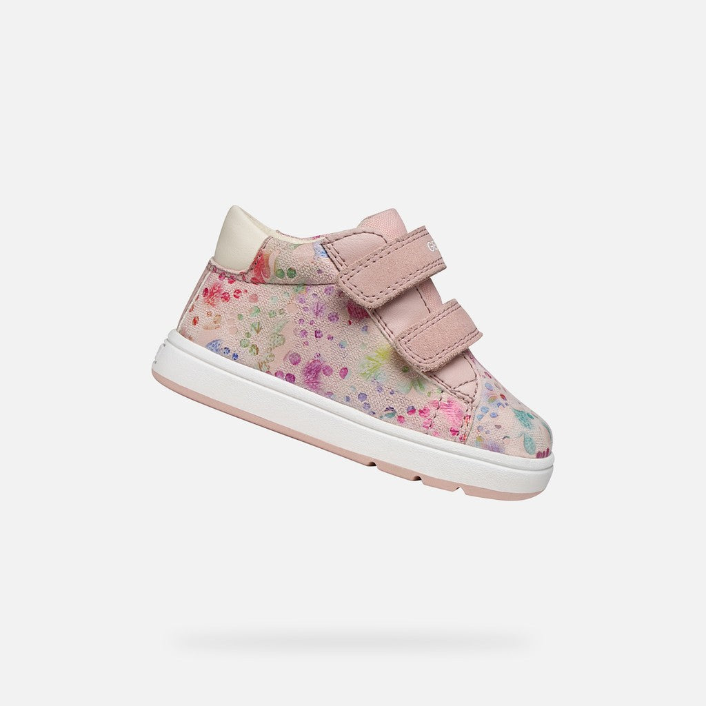 Geox Light Rose/Multicolor Leather First Steps Girls Sneakers B044CC