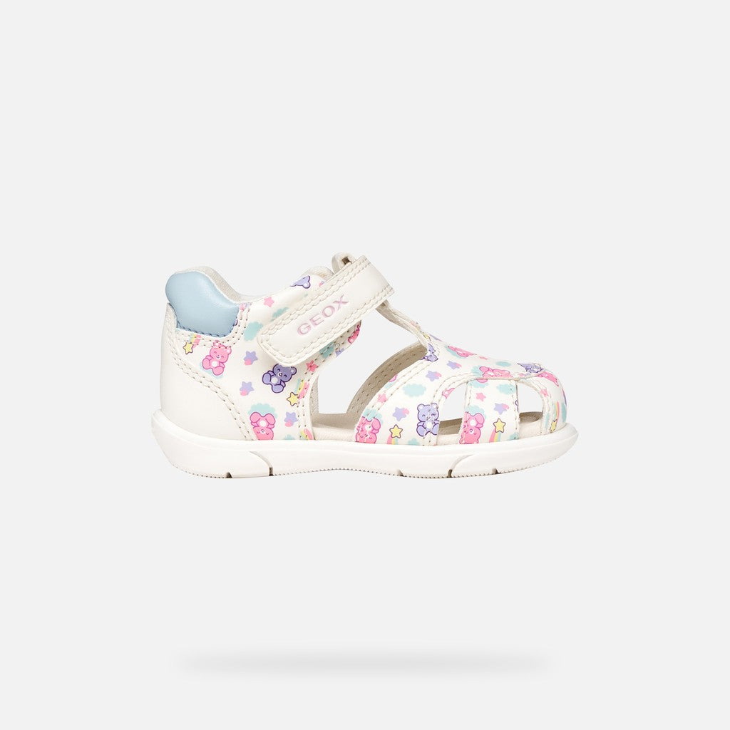 Geox Baby Girl First Steps Sandals White Light Blue B556FB
