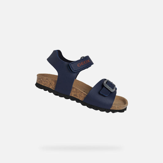 Geox Chalki Baby Boy's Navy Open Sandals - Breathable, Cushioned, Adjustable Fit