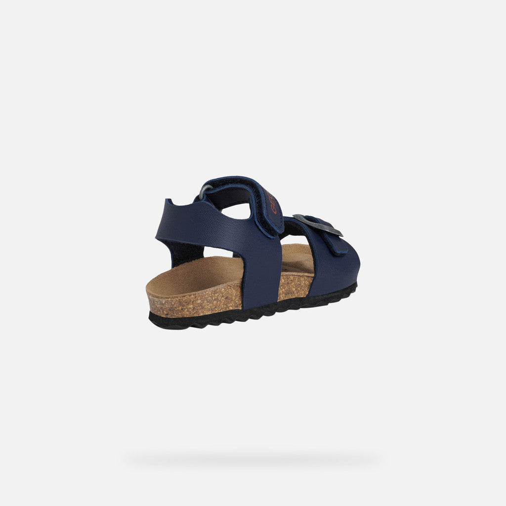 Geox Chalki Baby Boy's Navy Open Sandals - Breathable, Cushioned, Adjustable Fit