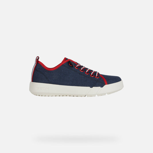 Geox Hyroo Junior Boy's Lightweight Breathable Slip-On Low Top Sneakers Navy Red