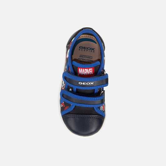 Geox Kilwi Baby Spider-Man Navy Royal Breathable Flexible Low-Cut Sneakers