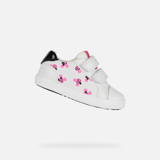Geox KILWI Disney Minnie Mouse Baby Sneakers - White/Fuchsia Breathable Flexible