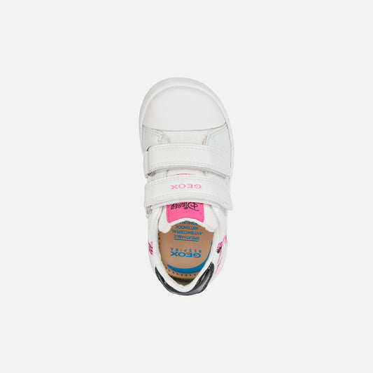 Geox KILWI Disney Minnie Mouse Baby Sneakers - White/Fuchsia Breathable Flexible