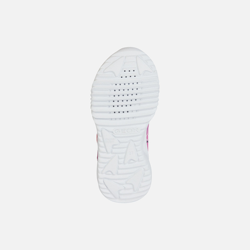 Geox Disney Minnie Fuchsia Multicolor Light-Up Girls' Sneakers - Easy On Cushioning