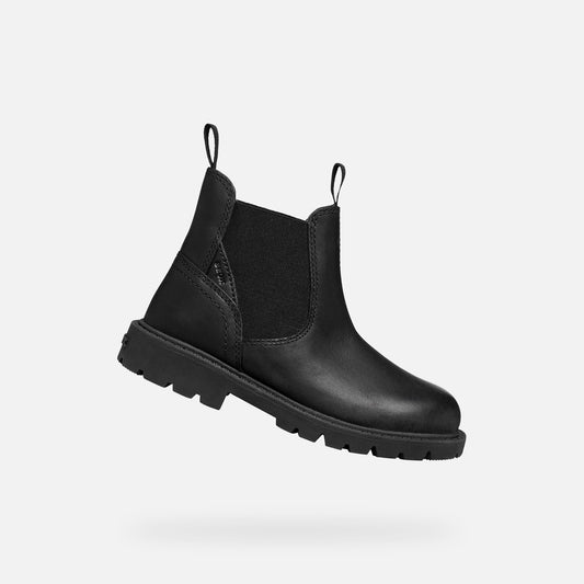 Shaylax Junior Black Chelsea Boots for Kids with Durable Lug Sole