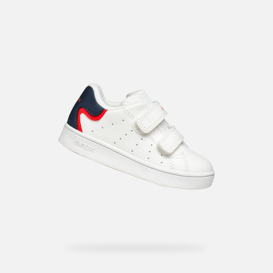 Geox Eclyper Baby Toddler White Multicolor Sneakers with Straps