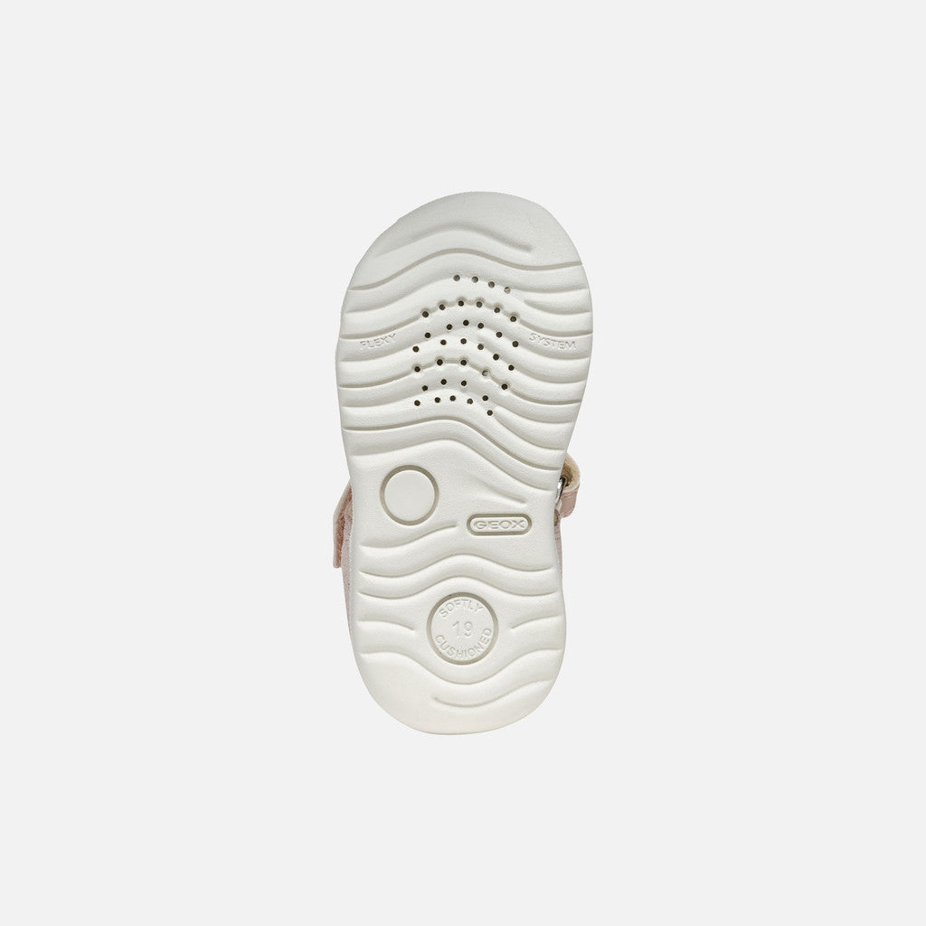Geox Macchia Baby Girl Rose/Off White Closed Toe Casual Sandals for First Steps