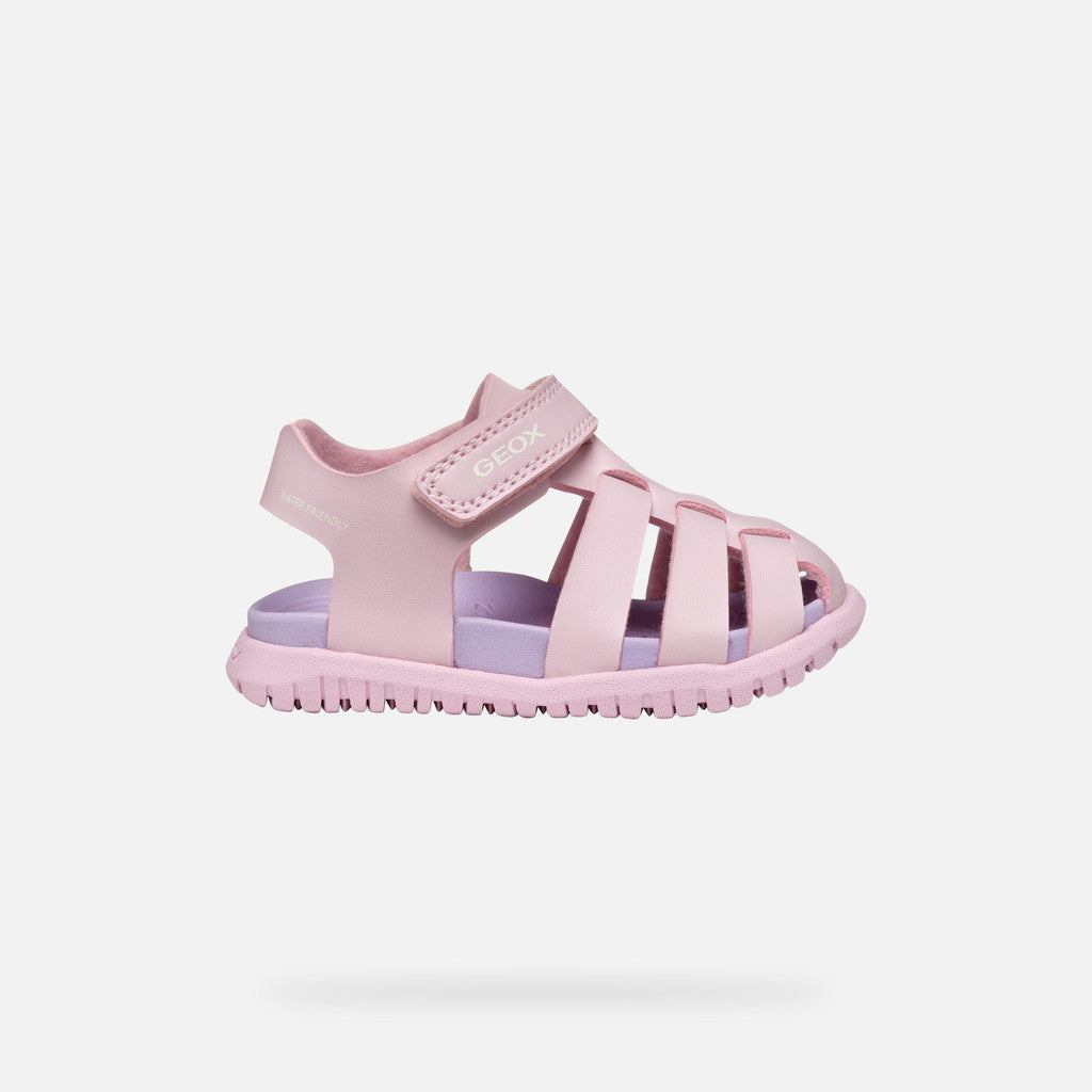Geox Fusbetto Baby Pink Closed-Toe Sandals: Waterproof Comfort for Little Adventurers
