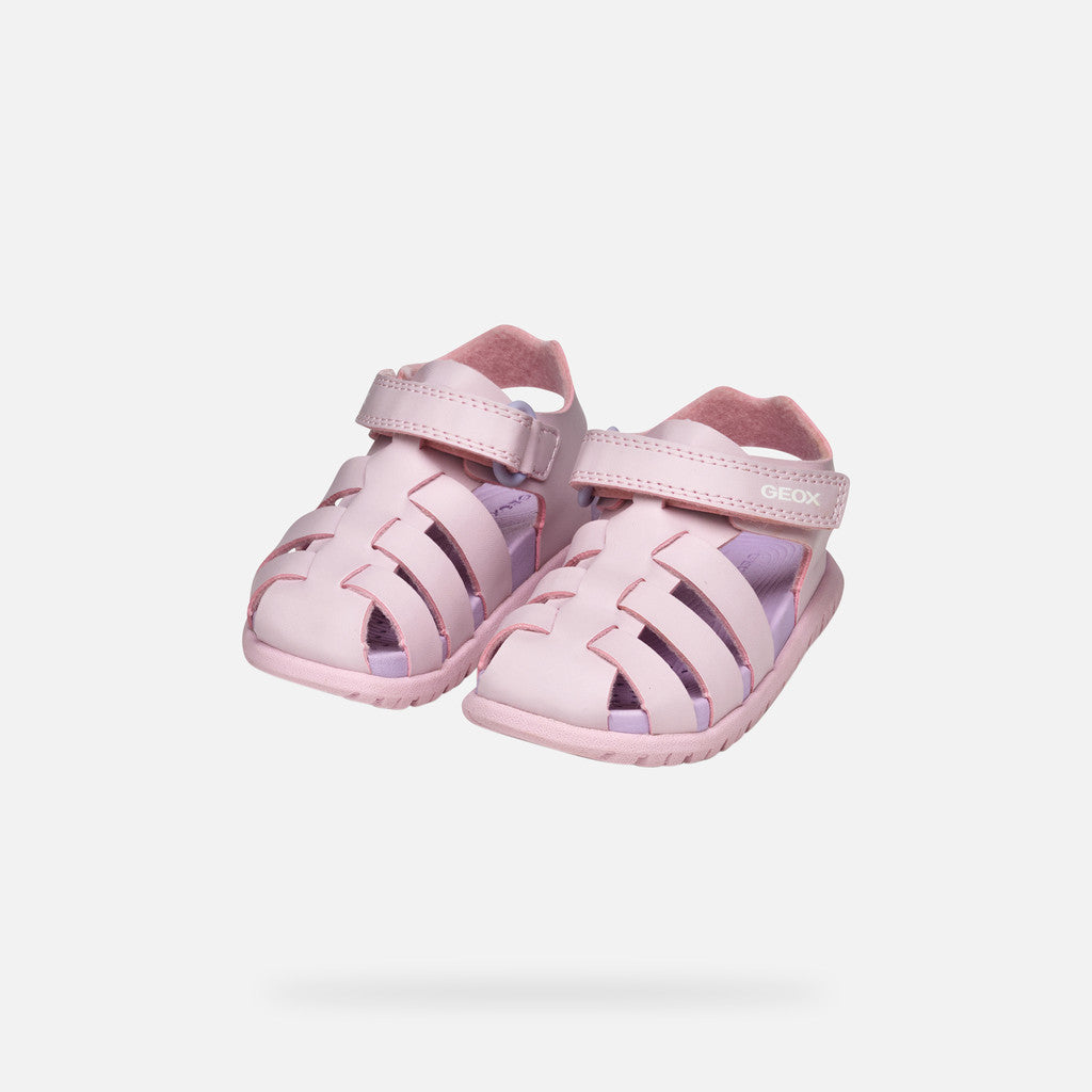 Geox Fusbetto Baby Pink Closed-Toe Sandals: Waterproof Comfort for Little Adventurers