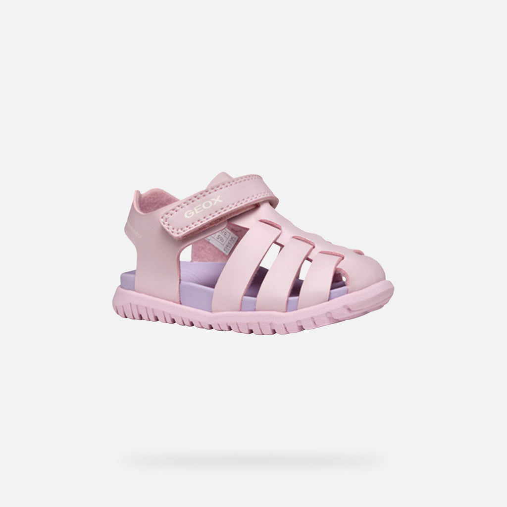 Geox Fusbetto Baby Pink Closed-Toe Sandals: Waterproof Comfort for Little Adventurers