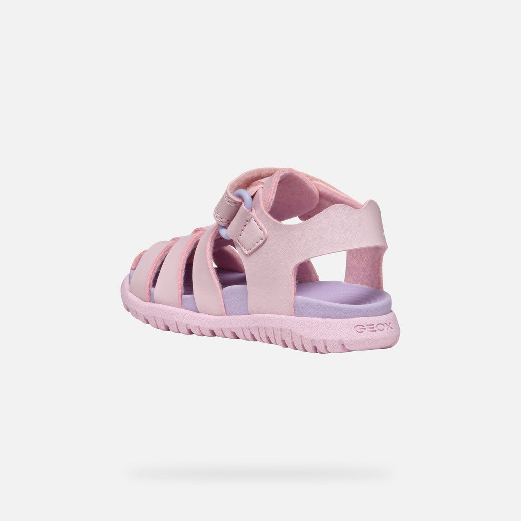 Geox Fusbetto Baby Pink Closed-Toe Sandals: Waterproof Comfort for Little Adventurers