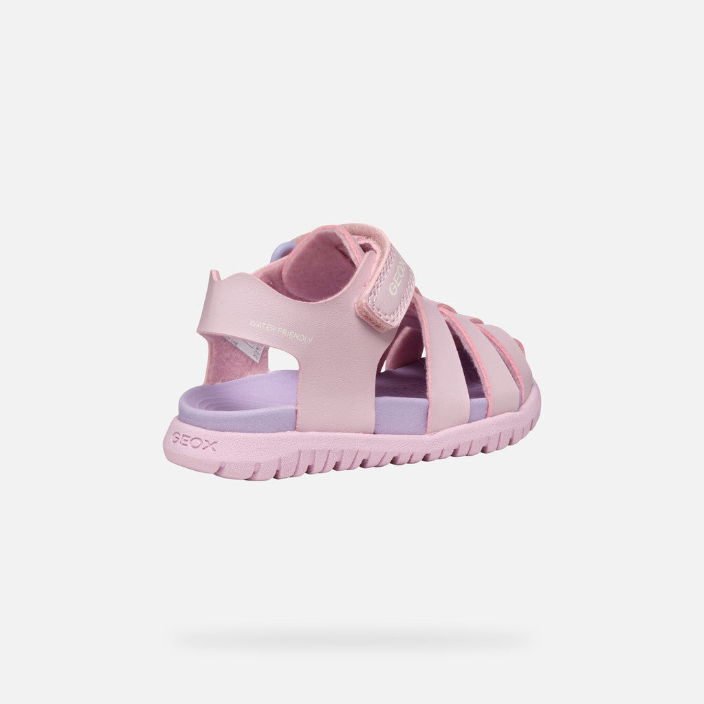 Geox Fusbetto Baby Pink Closed-Toe Sandals: Waterproof Comfort for Little Adventurers