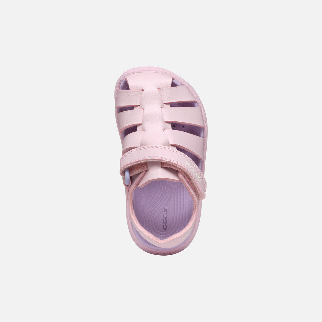 Geox Fusbetto Baby Pink Closed-Toe Sandals: Waterproof Comfort for Little Adventurers