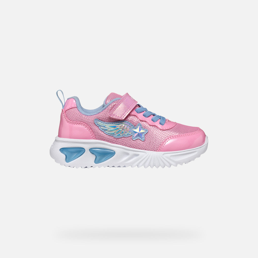 Girls' Pink Light-Up Sneakers: Assister Girl Running-Shoe Style with On/Off Switch