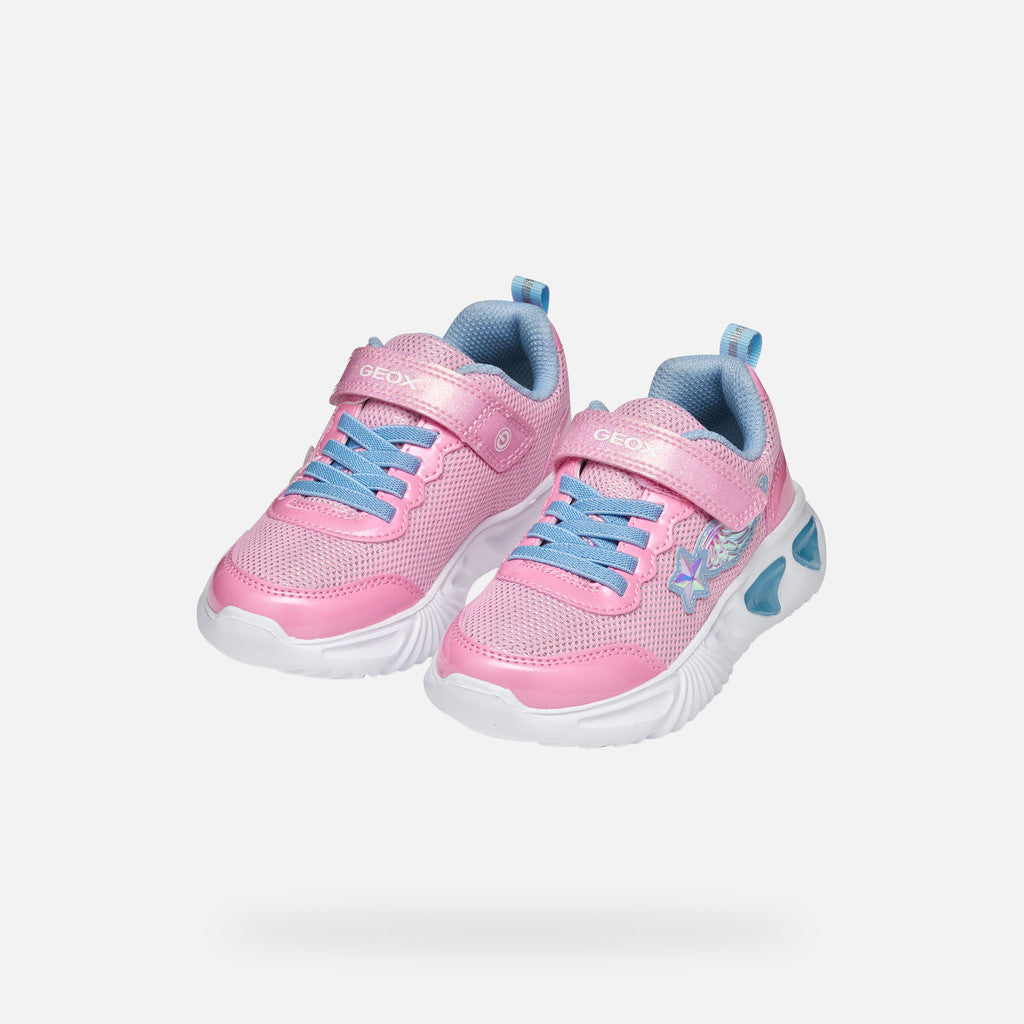 Girls' Pink Light-Up Sneakers: Assister Girl Running-Shoe Style with On/Off Switch