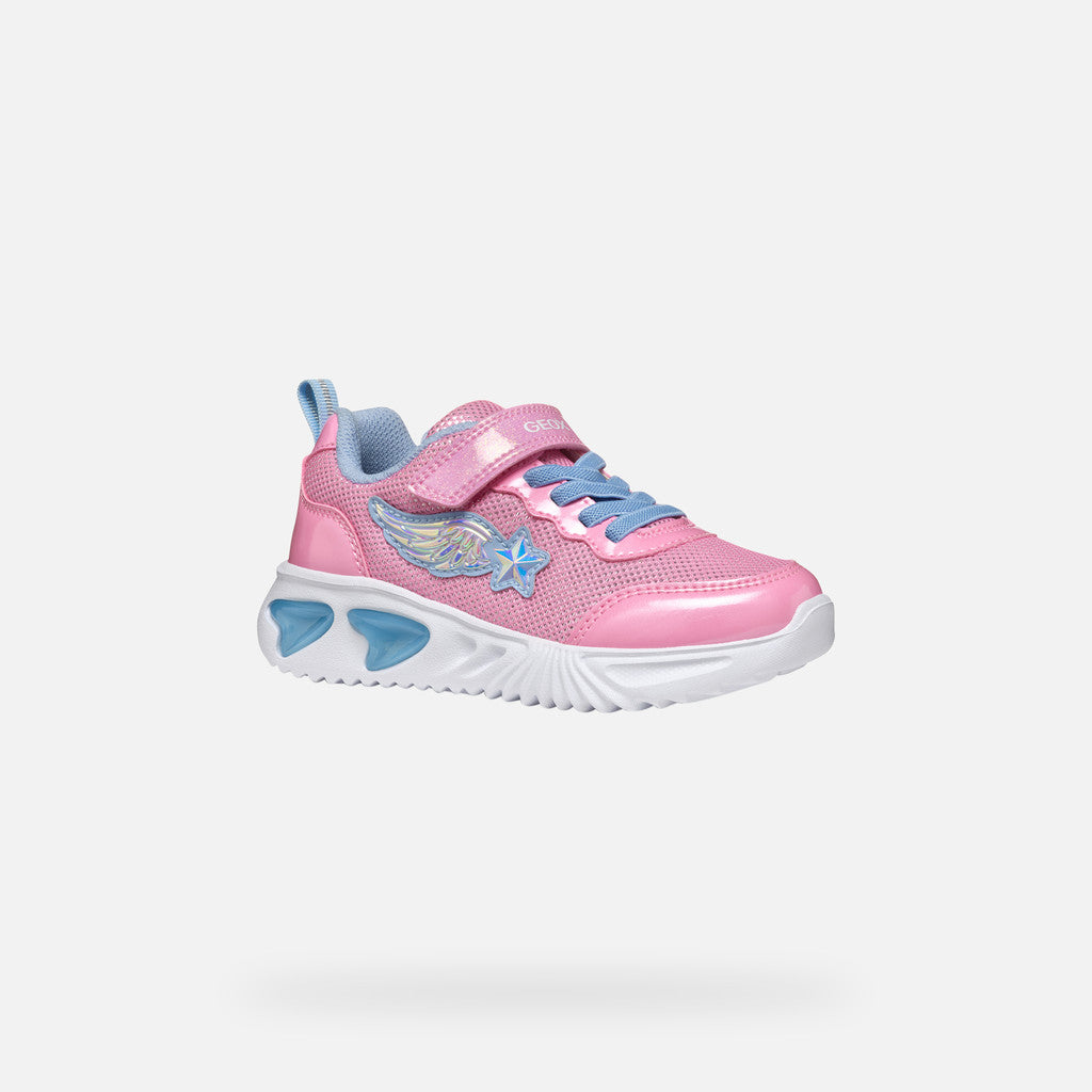 Girls' Pink Light-Up Sneakers: Assister Girl Running-Shoe Style with On/Off Switch