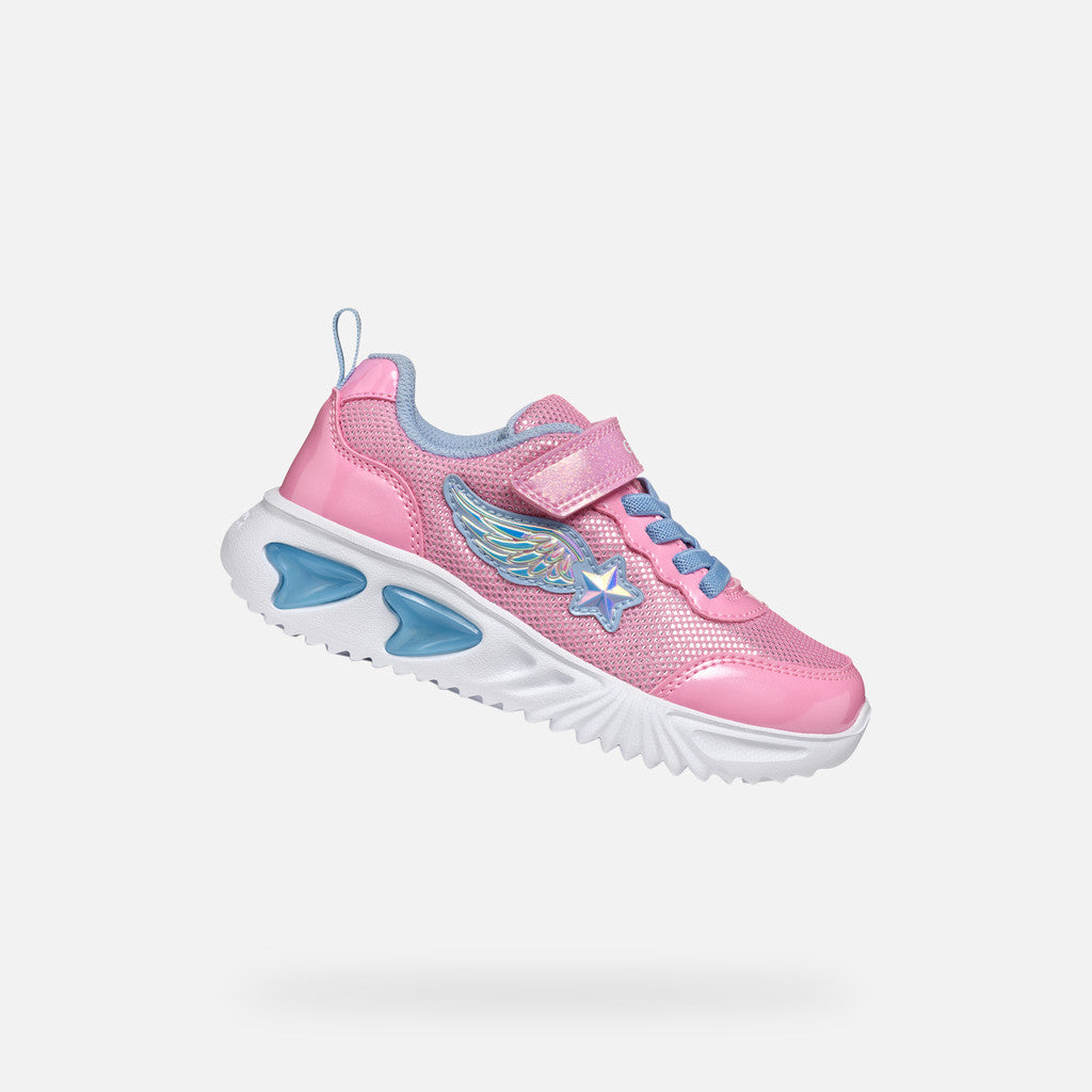 Girls' Pink Light-Up Sneakers: Assister Girl Running-Shoe Style with On/Off Switch