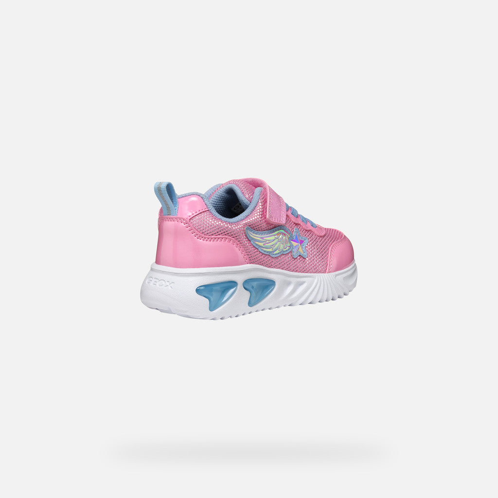 Girls' Pink Light-Up Sneakers: Assister Girl Running-Shoe Style with On/Off Switch