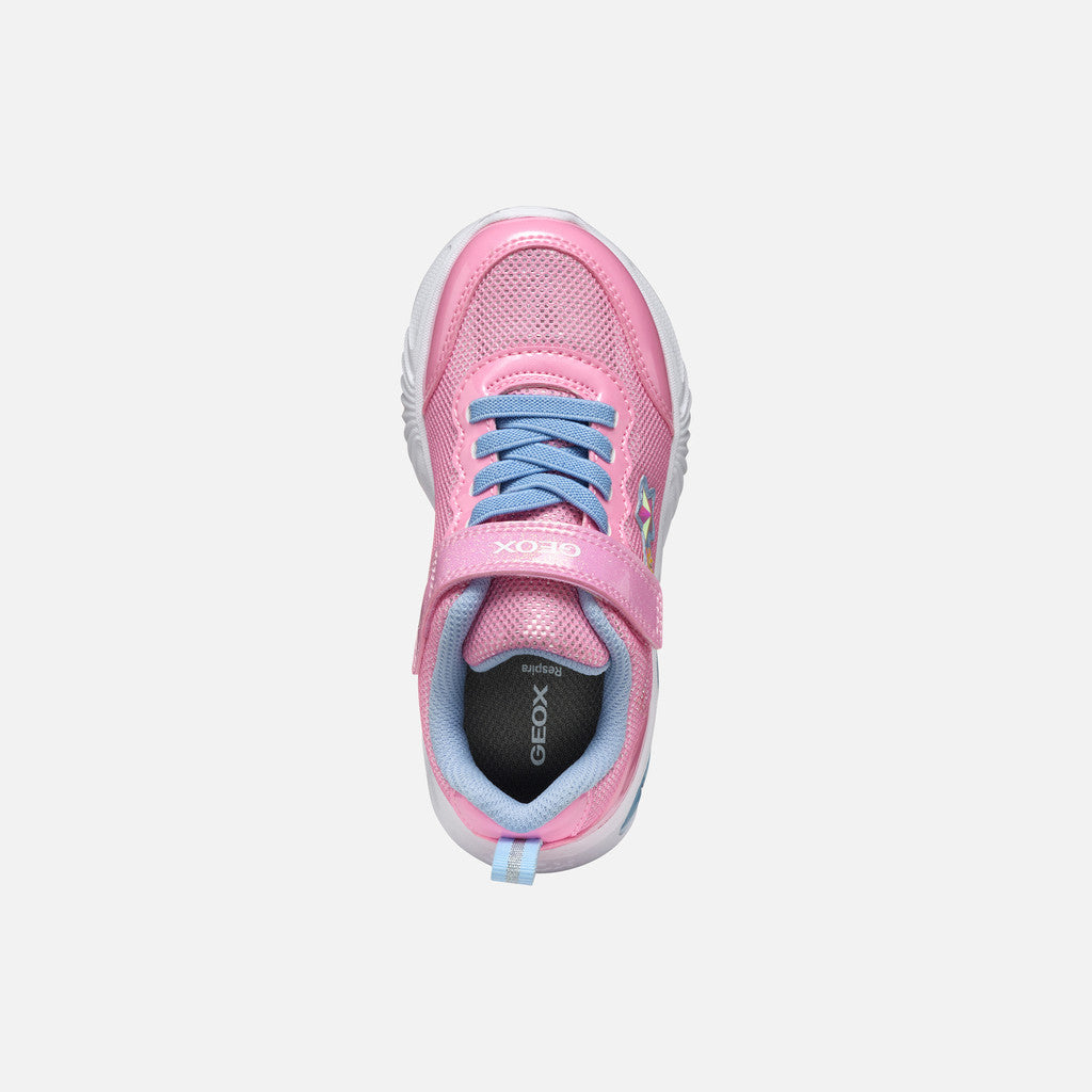 Girls' Pink Light-Up Sneakers: Assister Girl Running-Shoe Style with On/Off Switch