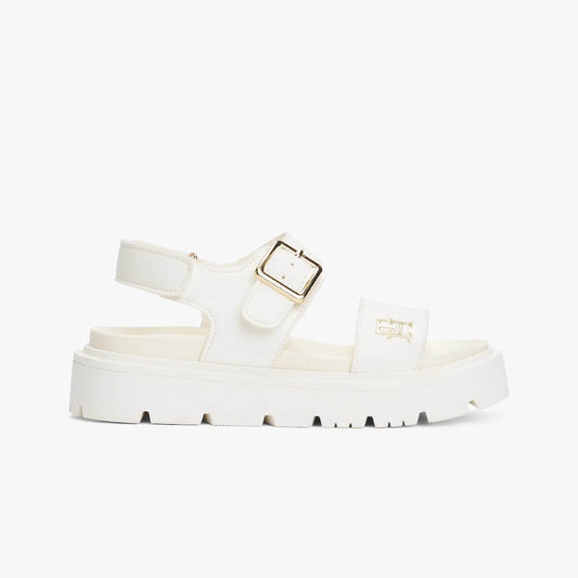 Tommy Hilfiger Girls' White Adjustable Strap Platform Sandals T3A2-33785-0326128