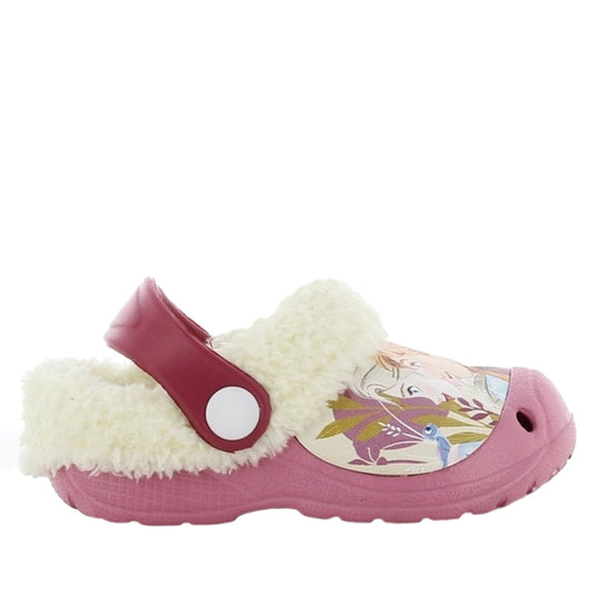 Frozen Kids Purple Clog Slippers Size 24-32 with Plush Interior