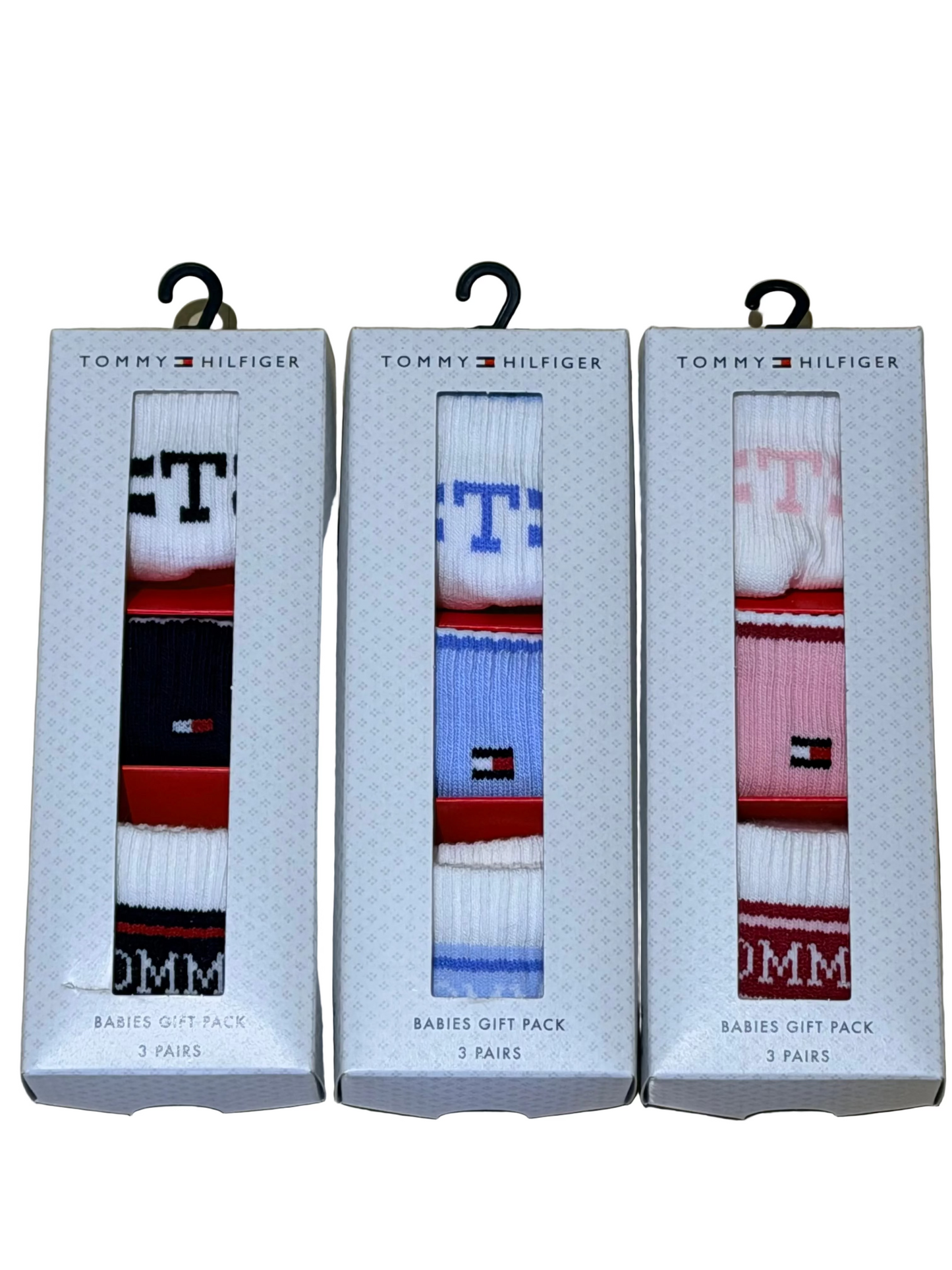 Tommy Hilfiger 3-Pack Baby Socks – Pink, Light Blue, Original 70123634