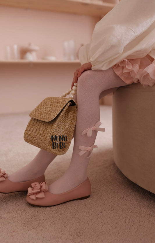 Cotton Kids Socks with Double Bow - Six Color Options