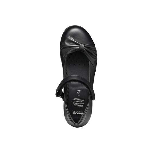 Geox J Iberide Girl Ballet Flat Black School Shoes