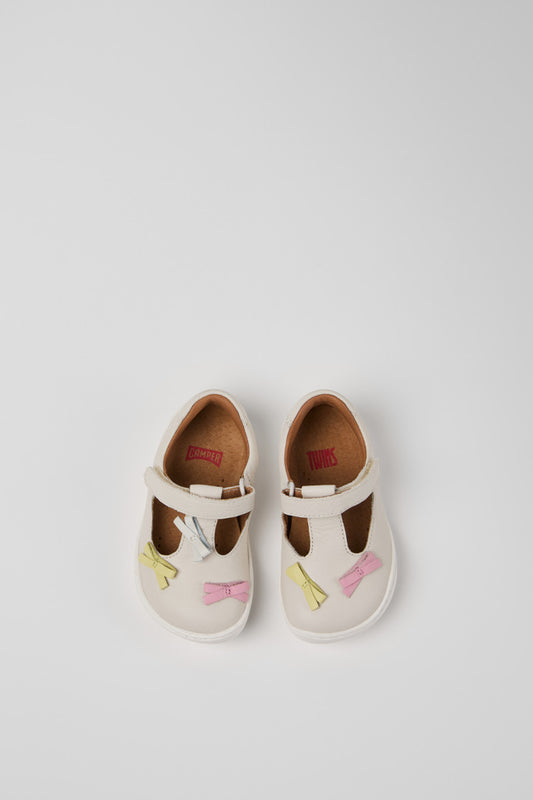 Camper Twins Kids' Multicolor Leather Closed Sandals with Hook-and-Loop