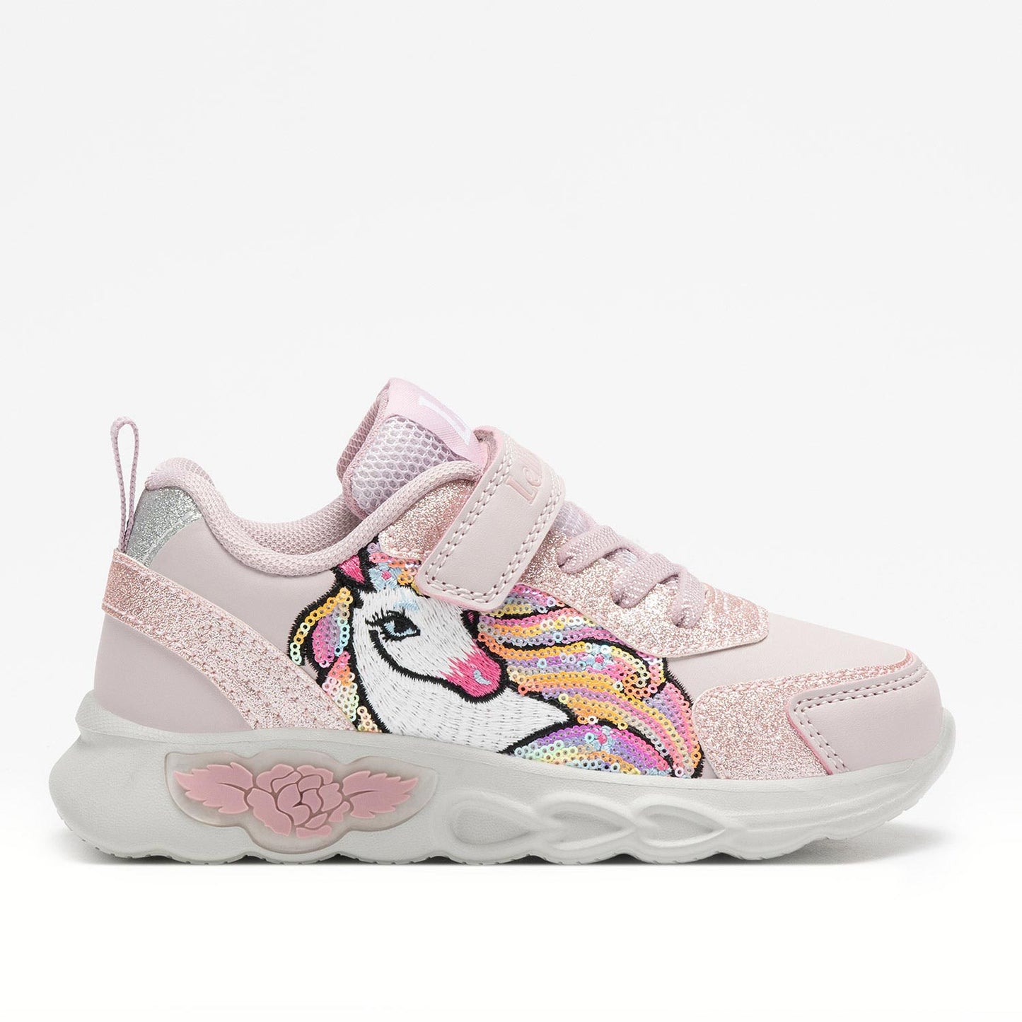 Lelli Kelly girls' Pink Unicorn Light-Up Sneakers. With a BRACELET as a Gift. LKAL 4452