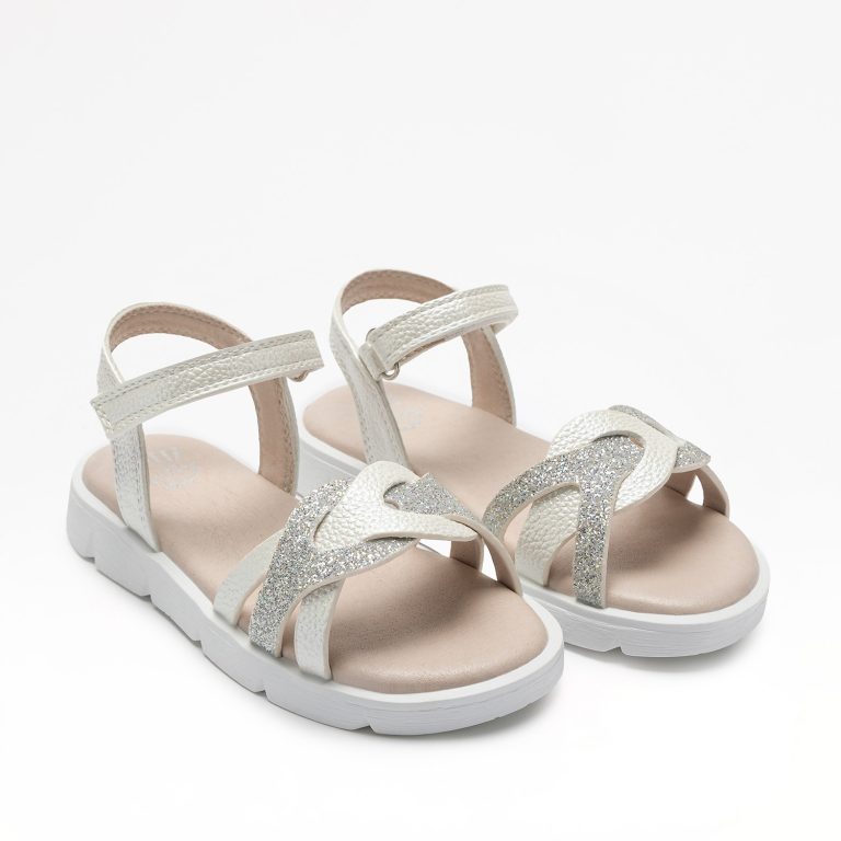 Lelli Kelly White,Silver Girl Sandals. Ester LKCA 5544