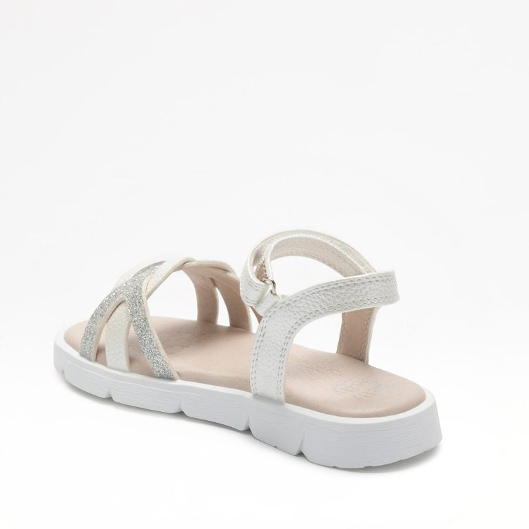 Lelli Kelly White,Silver Girl Sandals. Ester LKCA 5544